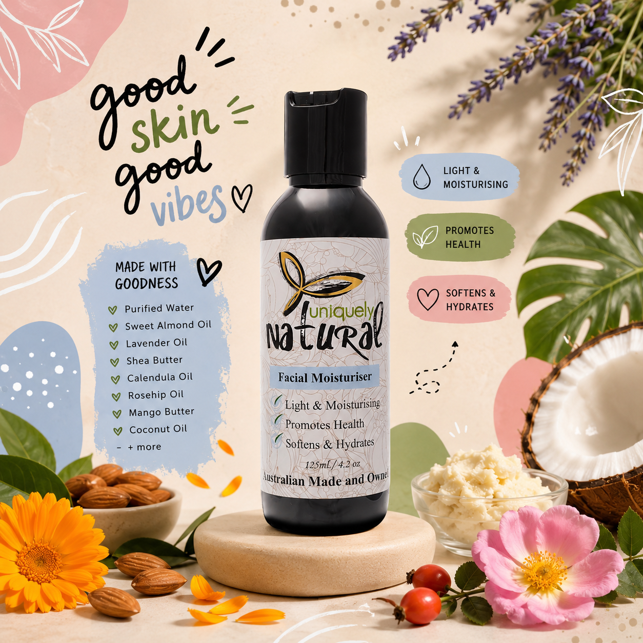 Facial Moisturiser 125ml: Hydrating Skin Care