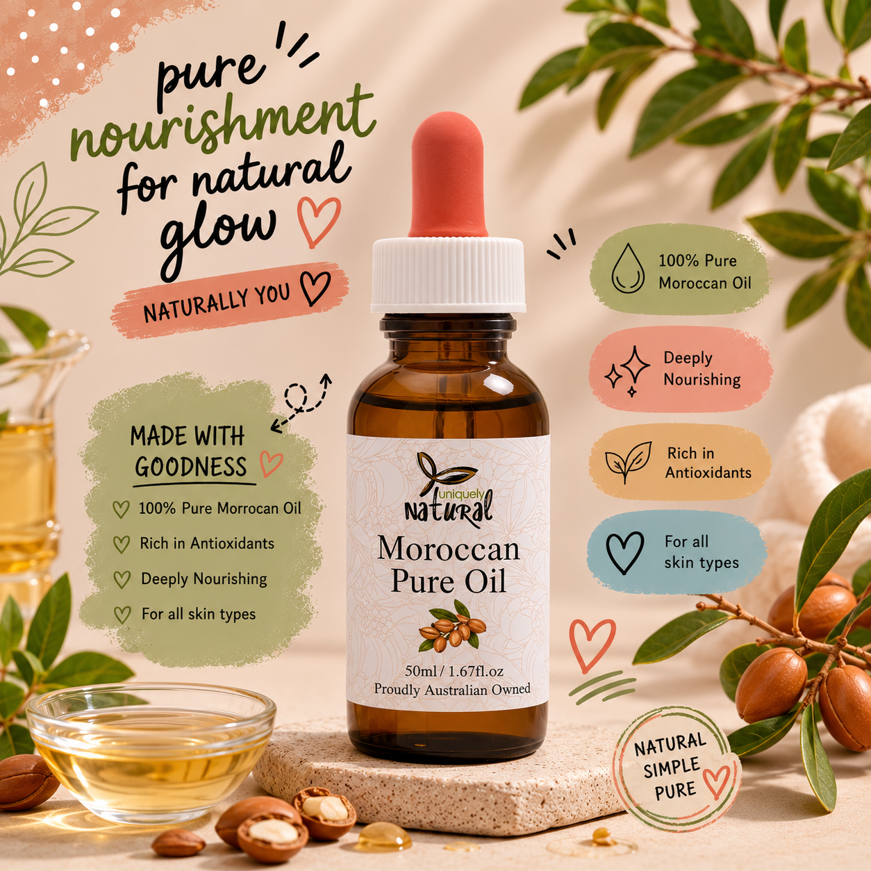 Organic Moroccan Pure Oil - Argan Oil